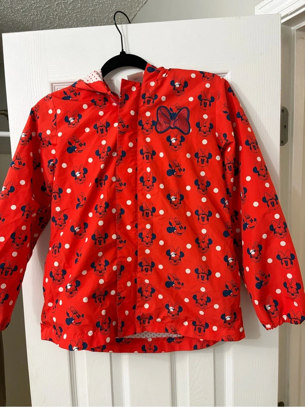 Girls Disney Red White Minnie Mouse Raincoat